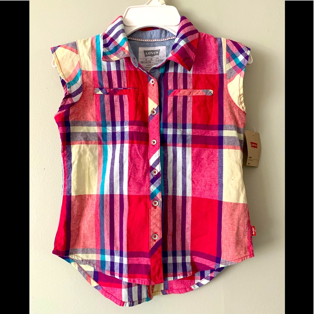 🦋3/$20 Levi’s Girls Cotton Plaid Top 8-10yrs